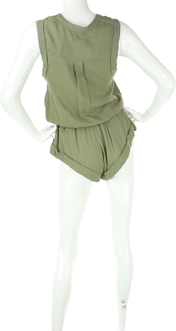 Rumor Boutique Military Army Green Sleeveless Short Pants Jumpsuit Romper XS